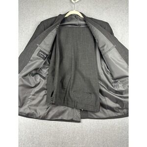 Jeremy Cobb Esquire Suit Mens 40L 34x33 Gray 2 Button Wool Blend 2 Piece Pants